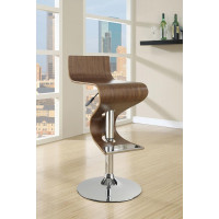 Coaster Furniture 100396 Adjustable Bar Stool Walnut and Chrome